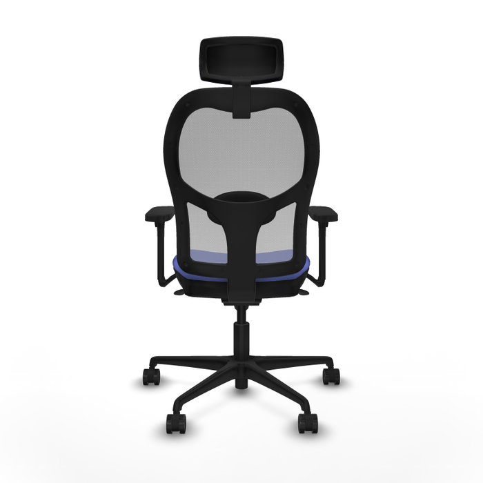PIQUERAS Y CRESPO Silla de oficina Jorquera con mecanismo Sincro, Tela Azul y Malla Gris