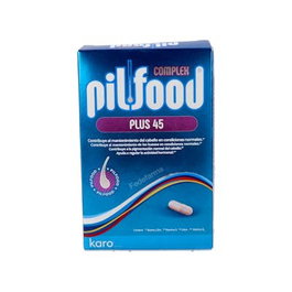 Pilfood Complex Plus 45 cápsulas - Suplemento para Cabello, Hormonas y Coloración - 90 Unidades con Biotina, Zinc, Vitaminas D y B6 - Especial para Mujeres en Menopausia