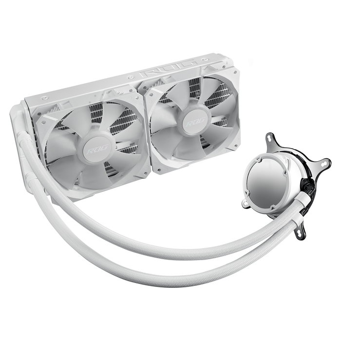 ASUS ROG Strix LC II 240 ARGB White Edition - Sistema de Refrigeración Líquida AIO, 240 mm, Ventiladores 120 mm ARGB, Blanco, Compatible con Intel y AMD