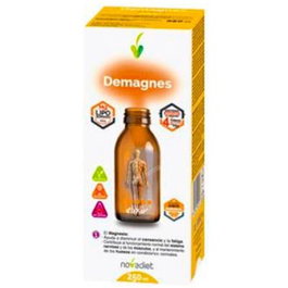 NOVADIET Demagnes 250 Ml Complemento Alimenticio Magnesio Sabor Naranja Ayuda Cansancio y Fatiga