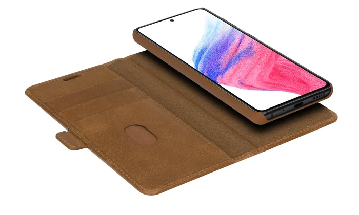 Dbramante1928 Funda Folio Lynge para Samsung Galaxy A53 16.5 cm (6.5") en Piel Auténtica Color Bronceado con Cierre Magnético