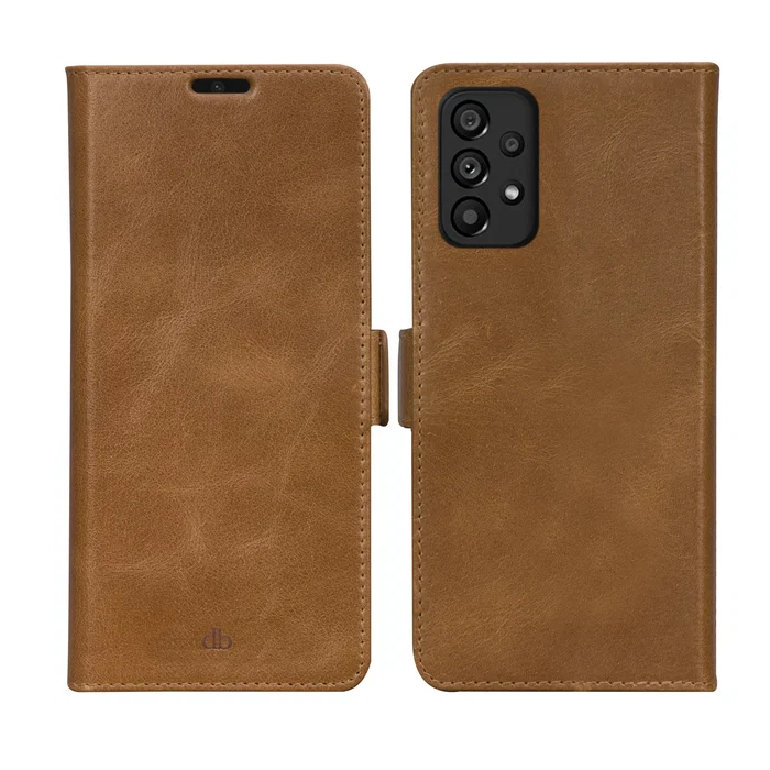 Dbramante1928 Funda Folio Lynge para Samsung Galaxy A53 16.5 cm (6.5") en Piel Auténtica Color Bronceado con Cierre Magnético