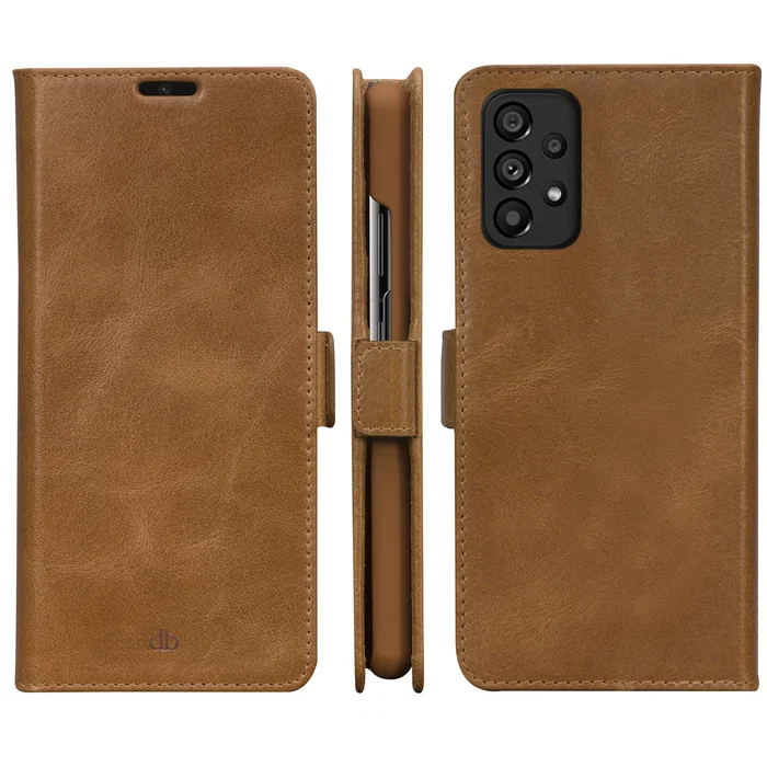 Dbramante1928 Funda Folio Lynge para Samsung Galaxy A53 16.5 cm (6.5") en Piel Auténtica Color Bronceado con Cierre Magnético