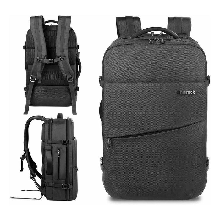 Inateck Mochila de Viaje BP03001 para Portátiles de 15,6-17 pulgadas, 40L, Negro