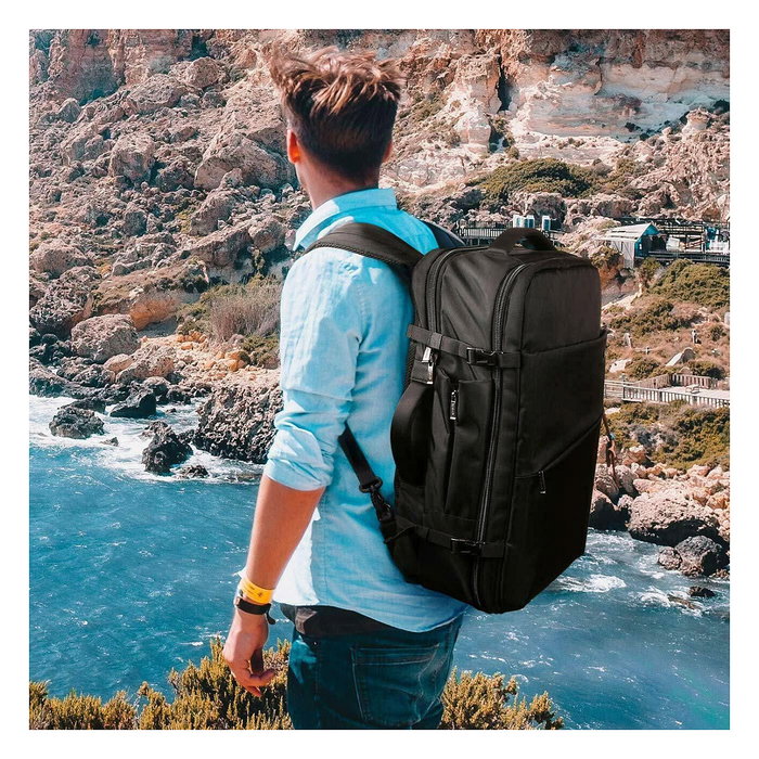 Inateck Mochila de Viaje BP03001 para Portátiles de 15,6-17 pulgadas, 40L, Negro
