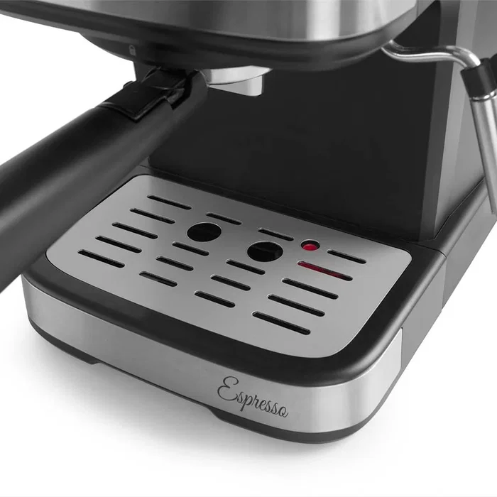 Orbegozo EX 5210 Cafetera Espresso Semiautomática 1100W 20 Bares, Depósito 1.5L, Panel Táctil, Vaporizador Acero Inoxidable, Bandeja Calientatazas, Negro/Acero