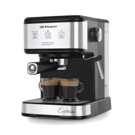 Orbegozo Cafetera Expreso EX 5210 | 1100W | 20 Bares | Acero Inoxidable | Depósito 1.5L | Vaporizador | Cafetera para Café Molido y Monodosis