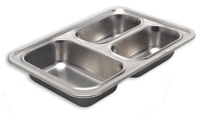 Thermosport Fiambrera Plástico-Acero 3 Compartimentos, Ancho 28 cm, Alto 20.5 cm, Largo 6 cm (6 Unidades)