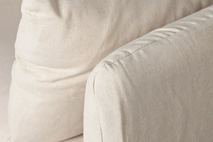 DKD Home Decor Sofá Urbano Beige, 270 x 86 x 80 cm, Altura Asiento 43 cm, Material Lino y Algodón con 2 Cojines