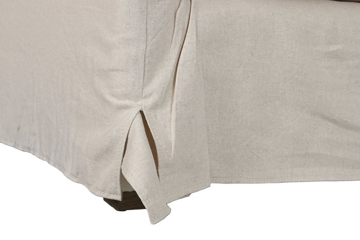 DKD Home Decor Sofá Urbano Beige, 270 x 86 x 80 cm, Altura Asiento 43 cm, Material Lino y Algodón con 2 Cojines