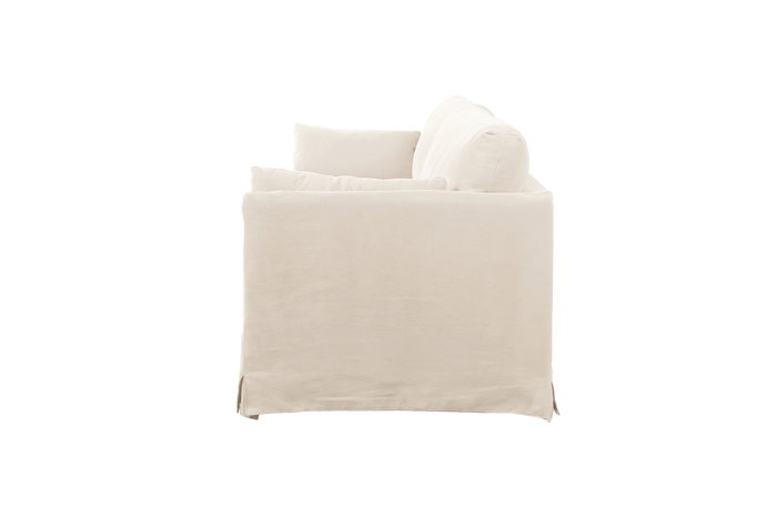 DKD Home Decor Sofá Urbano Beige, 270 x 86 x 80 cm, Altura Asiento 43 cm, Material Lino y Algodón con 2 Cojines