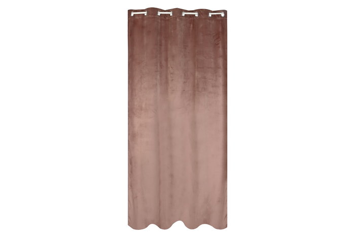 DKD Home Decor Velvet23 Cortina Rosa Palo 260 x 260 x 140 cm Terciopelo Polyester 8 Anillas