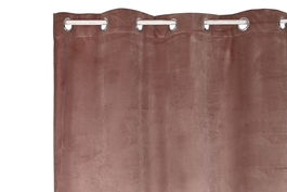 DKD Home Decor Velvet23 Cortina Rosa Palo 260 x 260 x 140 cm Terciopelo Polyester 8 Anillas