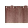 DKD Home Decor Cortina de Terciopelo Rosa Palo 140x260 cm con 8 Anillas