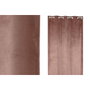 DKD Home Decor Cortina de Terciopelo Rosa Palo 140x260 cm con 8 Anillas