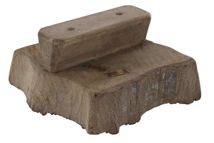 DKD Home Decor Sello Estampacion Gris Negro Madera 20 x 20 x 20 cm (4 Unidades)