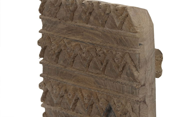 DKD Home Decor Sello Estampacion Gris Negro Madera 20 x 20 x 20 cm (4 Unidades)