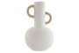 DKD Home Decor Jarrón de Gres Blanco