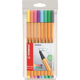 Stabilo Point 88 Estuche de 8 Rotuladores de Colores Pastel Trazo 0,4 mm