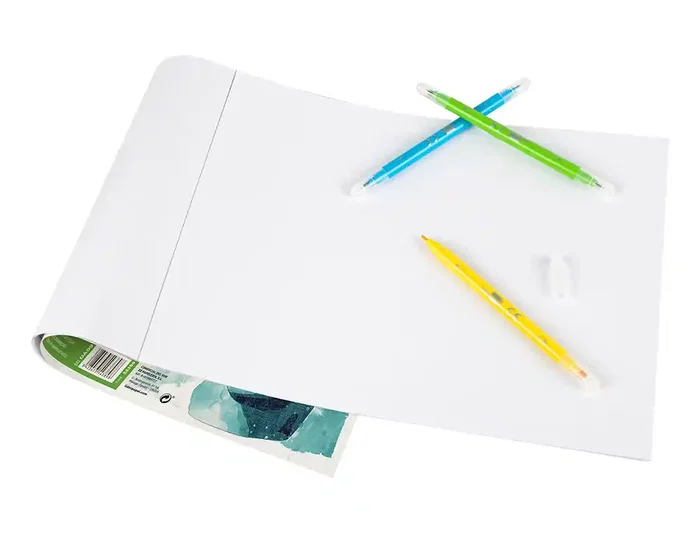 Liderpapel Bloc Dibujo Artístico Encolado DIN A2 120g/m2 24+6 Hojas 594x420mm Blanco