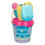 Color Baby Cubo de playa Hello Kitty 18 cm con pala, rastrillo, regadera y molde en red