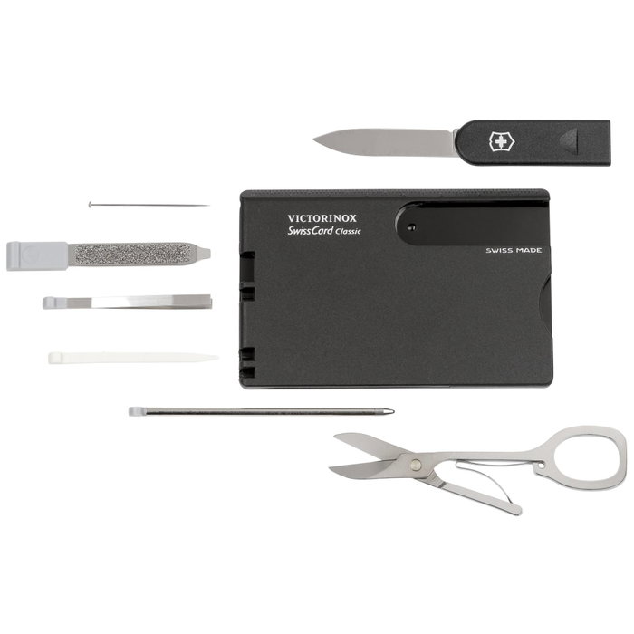 Victorinox Swiss Card cuchillo de bolsillo negro transparente V-0.71 33.T3 Victorinox Swiss Card cuchillo de bolsillo negro transparente V-0.71 33.T3