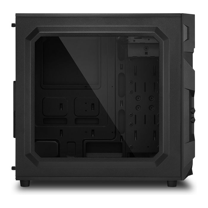 Sharkoon VG7-W RGB Caja de PC Midi Tower ATX Negro con Iluminación RGB para Placas Base ATX, Micro ATX, Mini-ATX