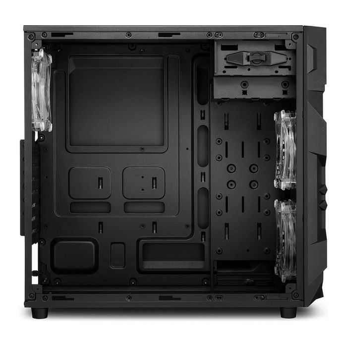 Sharkoon VG7-W RGB Caja de PC Midi Tower ATX Negro con Iluminación RGB para Placas Base ATX, Micro ATX, Mini-ATX