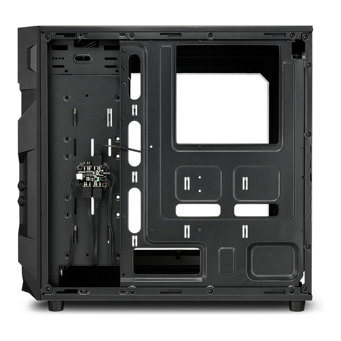 Sharkoon VG7-W RGB Caja de PC Midi Tower ATX Negro con Iluminación RGB para Placas Base ATX, Micro ATX, Mini-ATX