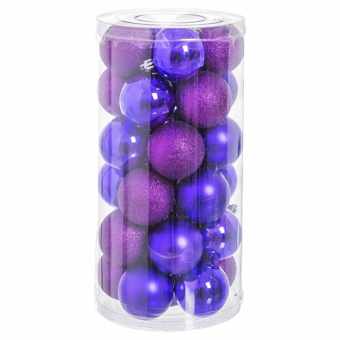 Bolas de Navidad Morado Plástico Purpurina 6 x 6 x 6 cm (30 unidades) Bolas de Navidad Morado Plástico Purpurina 6 x 6 x 6 cm (30 unidades)