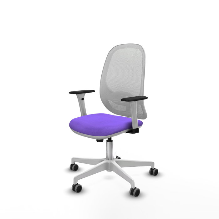 PIQUERAS Y CRESPO Silla de oficina Cilanco con mecanismo Sincro, lila y blanco PIQUERAS Y CRESPO Silla de oficina Cilanco con mecanismo Sincro, lila y blanco