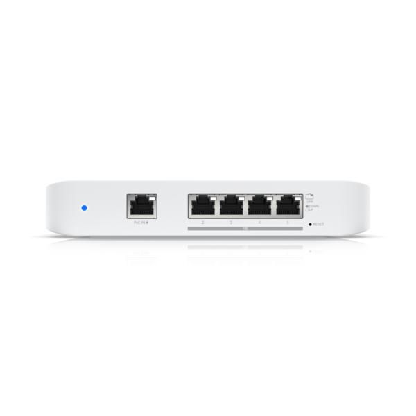 Ubiquiti Switch Flex XG (USW Flex XG) Conmutador Conmutado Layer 2 4 Puertos 10GbE RJ45, 1 Puerto GbE PoE+ 802.3at, Compacto y Gestionado