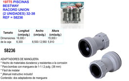 Racord Union Piscinas 32-38 (2 Unidades) 58236/58236N
