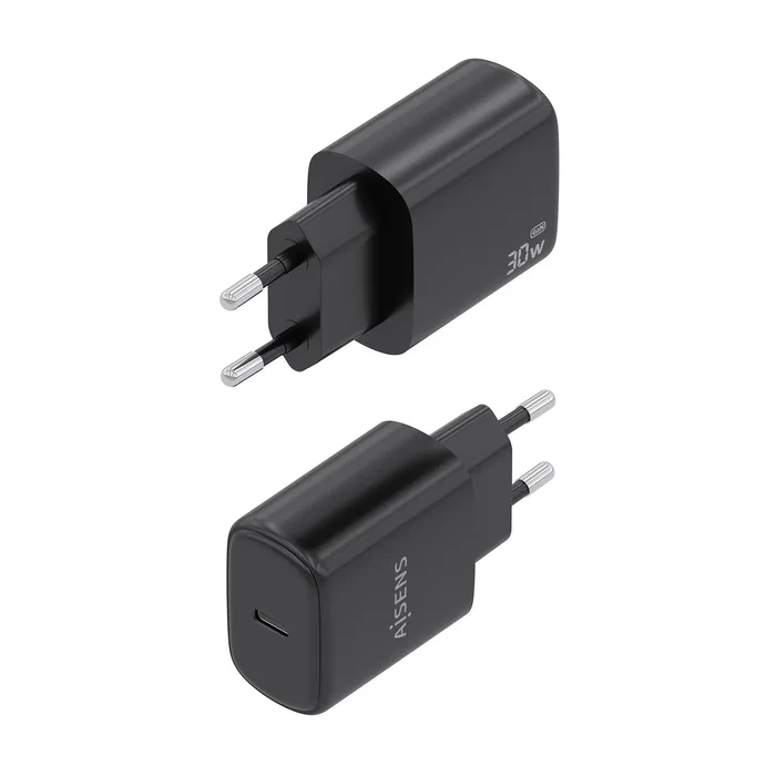 AISENS Cargador GaN 30W USB-C PD3.0 Negro A110-0976