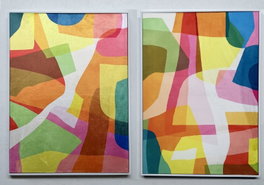 DKD Home Decor Set de 2 Cuadros Lienzo Velvet Moderno Multicolor
