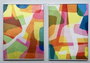 DKD Home Decor Set de 2 Cuadros Lienzo Velvet Moderno Multicolor