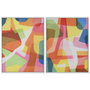 DKD Home Decor Set de 2 Cuadros Lienzo Velvet Moderno Multicolor