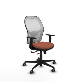 PIQUERAS Y CRESPO Silla de oficina Jorquera con mecanismo Sincro/Traslack Marrón y Blanco