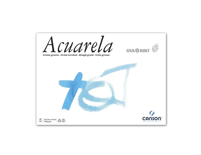 Canson Bloc de dibujo para acuarela Guarro de 240 g/m², 20 hojas, 32,5x46 cm