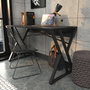 Hanah Home Mesa de Estudio Moderna Negra 120x60x75 cm Tablero Partículas Melamina
