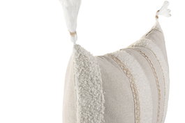 DKD Home Decor Cojín Boho Crudo Natural 50 x 30 cm (2 Unidades) Algodón