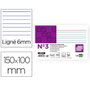 Liderpapel Ficha rayada nº3 100x150 mm 180gr
