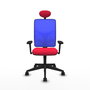 PIQUERAS Y CRESPO Silla de oficina Motilla con mecanismo Sincro, Rojo y Azul