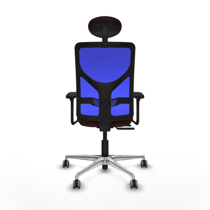 PIQUERAS Y CRESPO Silla de oficina Motilla Granate y Azul con Mecanismo Sincro/Traslack