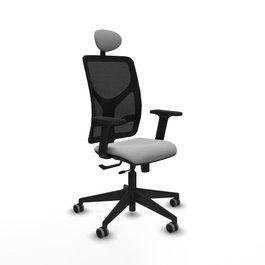 PIQUERAS Y CRESPO Silla de oficina Motilla con mecanismo Sincro/Traslack, Gris claro y Negro