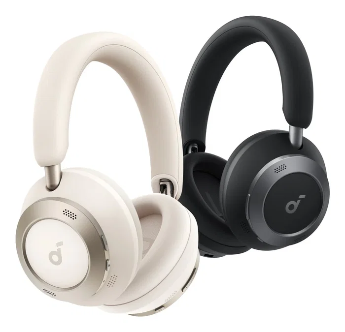 Anker Soundcore Space One Pro Auriculares Diadema Inalámbricos Bluetooth con Cancelación Activa de Ruido (ANC) - Hasta 60h Autonomía - Color Blanco Cream
