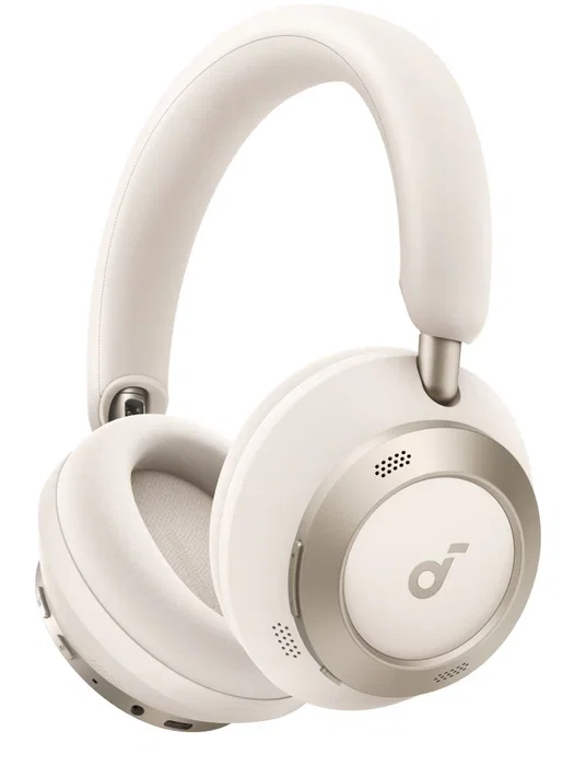 Anker Soundcore Space One Pro Auriculares Diadema Inalámbricos Bluetooth con Cancelación Activa de Ruido (ANC) - Hasta 60h Autonomía - Color Blanco Cream