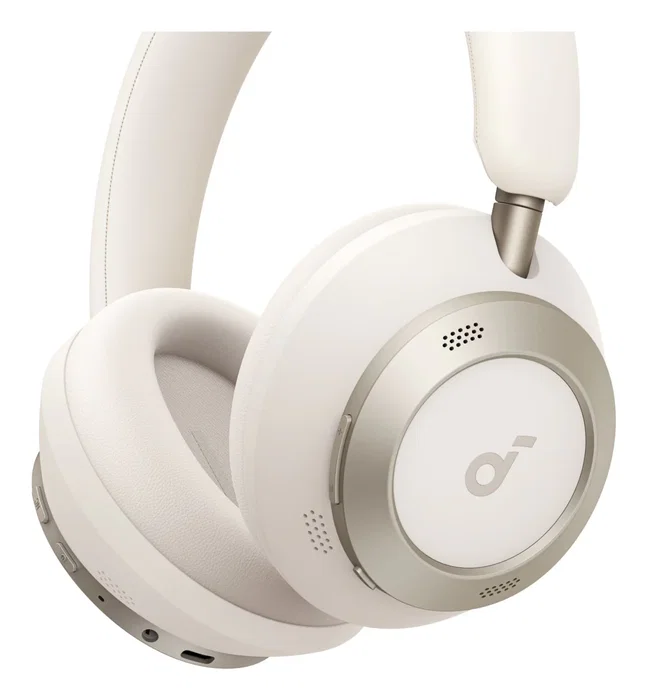 Anker Soundcore Space One Pro Auriculares Diadema Inalámbricos Bluetooth con Cancelación Activa de Ruido (ANC) - Hasta 60h Autonomía - Color Blanco Cream