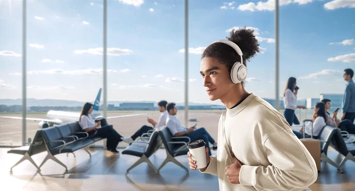 Anker Soundcore Space One Pro Auriculares Diadema Inalámbricos Bluetooth con Cancelación Activa de Ruido (ANC) - Hasta 60h Autonomía - Color Blanco Cream