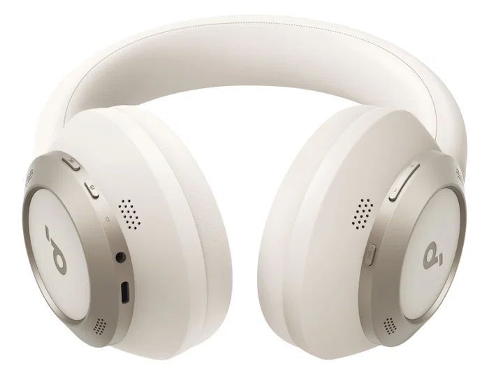 Anker Soundcore Space One Pro Auriculares Diadema Inalámbricos Bluetooth con Cancelación Activa de Ruido (ANC) - Hasta 60h Autonomía - Color Blanco Cream